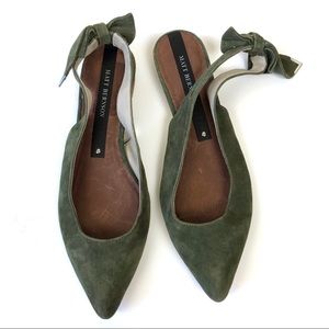 Matt Bernson Green Suede Leather Flats